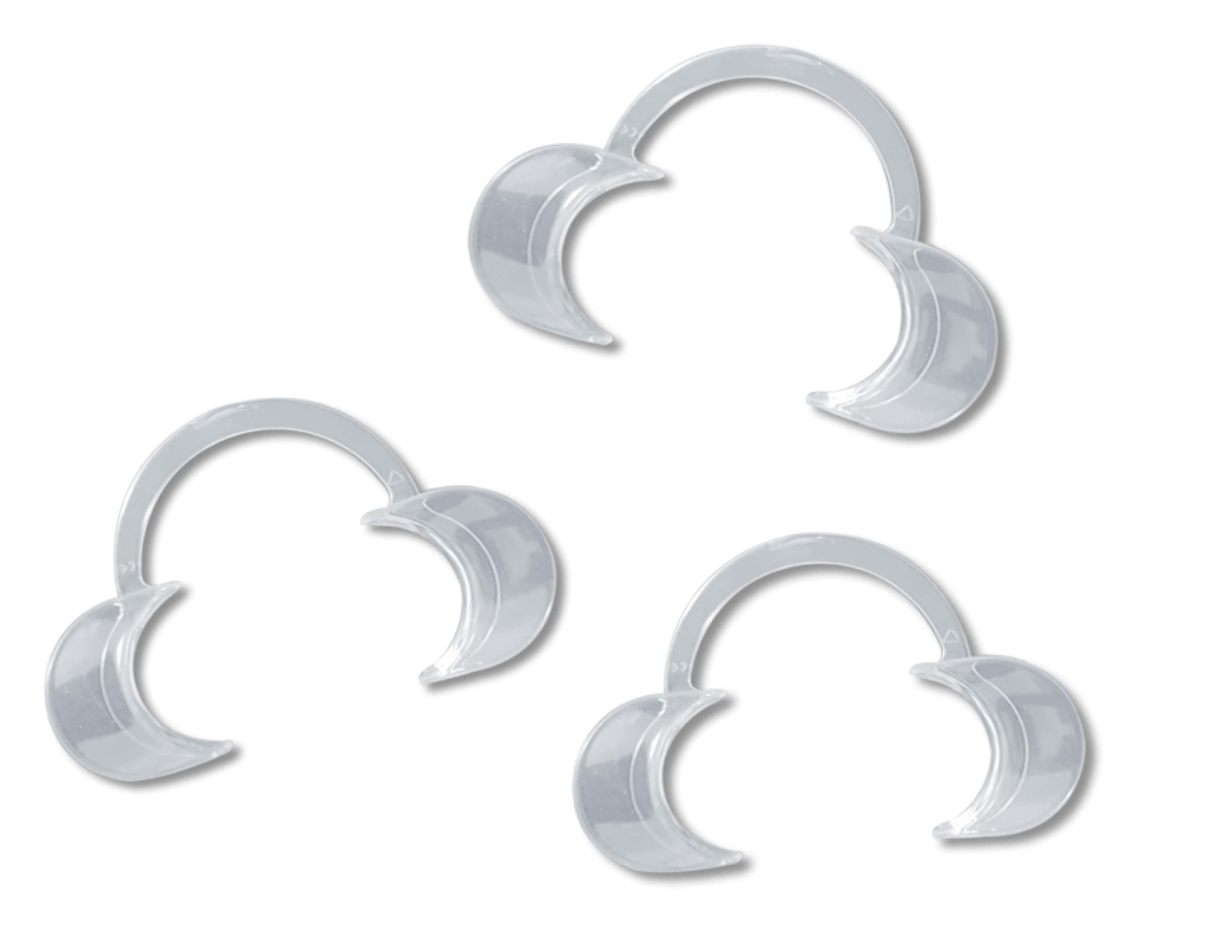 RETRACTOR DE CARRILLO TRANSPARENTE PAQ 3 PIEZAS (CHICO, MEDIANO, GRANDE)